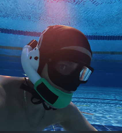 underwater hockey mouth guard flexible plastic bleu fin uwh